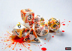 Chessex CHX24403 Brush Sunrise/black Polyhedral 7-Die Set