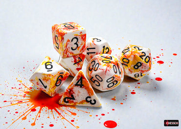Chessex CHX24403 Brush Sunrise/black Polyhedral 7-Die Set