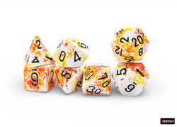 Chessex CHX24403 Brush Sunrise/black Polyhedral 7-Die Set