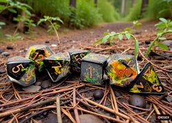Chessex CHX24405 Brush Deep Forest/Gold Polyhedral 7-Die Set