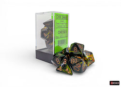 Chessex CHX24405 Brush Deep Forest/Gold Polyhedral 7-Die Set