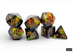 Chessex CHX24405 Brush Deep Forest/Gold Polyhedral 7-Die Set