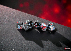 Chessex CHX24408 Brush Dark Side/Blue Polyhedral 7-Die Set