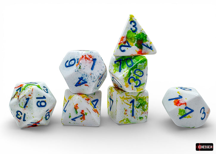 Chessex CHX24409 Brush Breezy/blue Polyhedral 7-Die Set