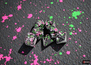 Chessex CHX24414 Brush Paintball/Green Polyhedral 7-Die Set