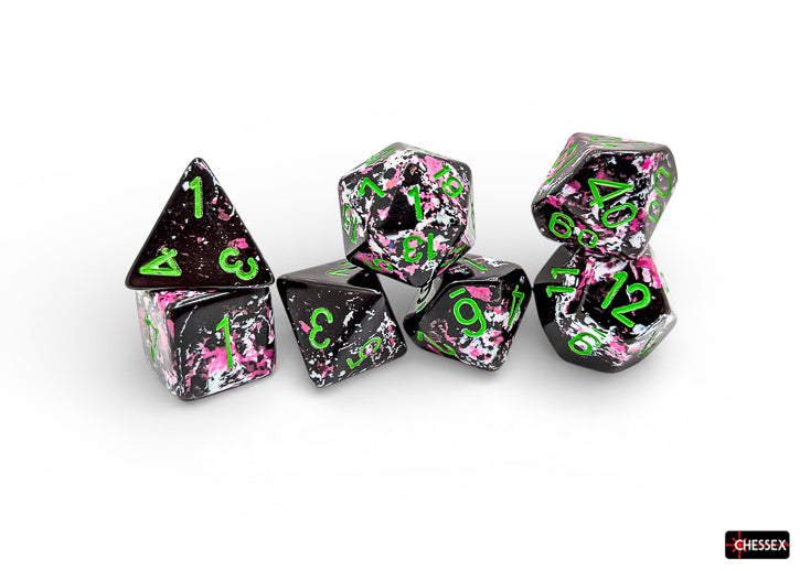 Chessex CHX24414 Brush Paintball/Green Polyhedral 7-Die Set
