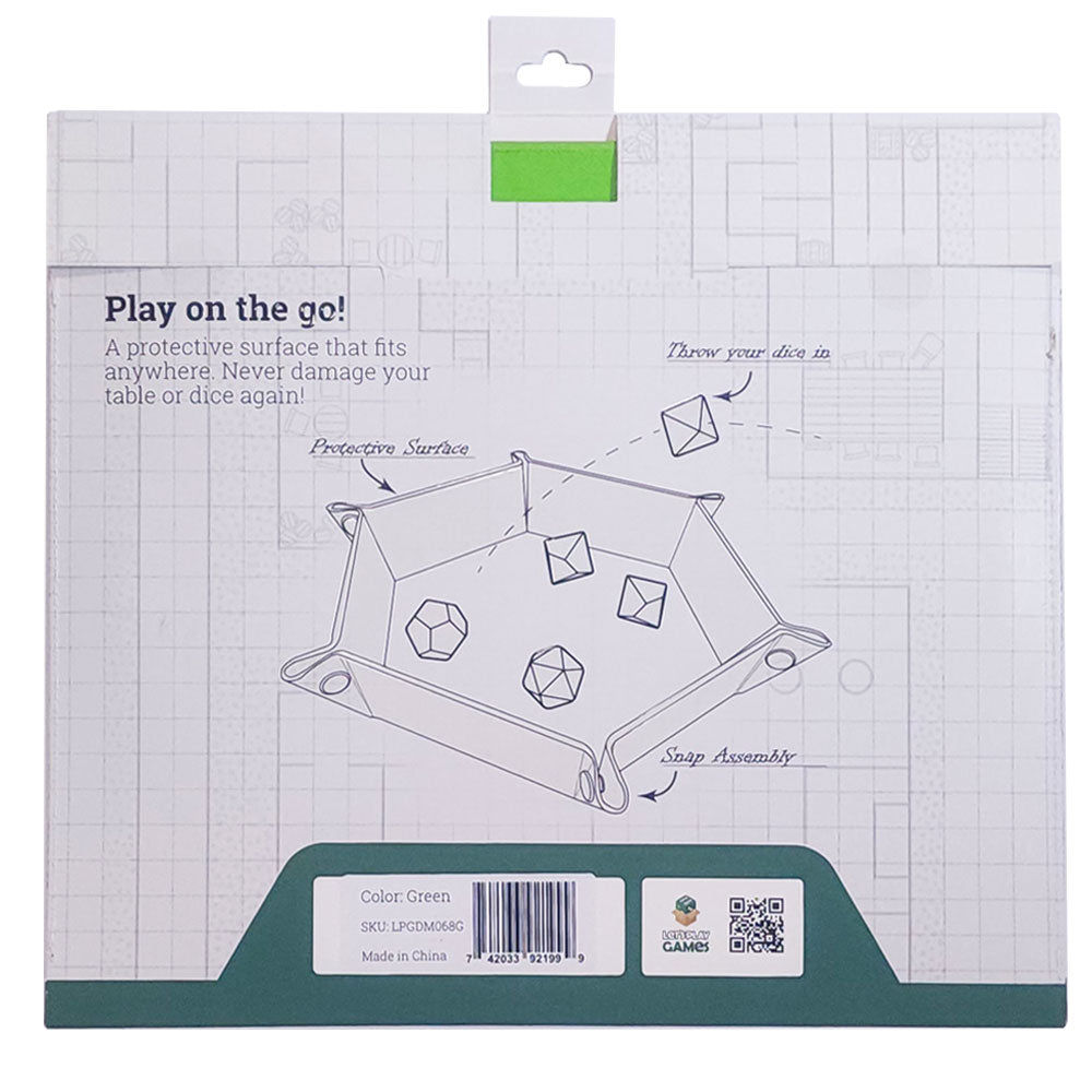 Let's Play Games Hex Dice Tray 8" Green