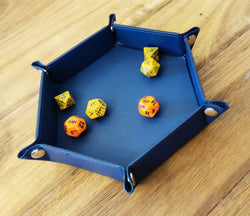 Let's Play Games Hex Dice Tray 6" Blue