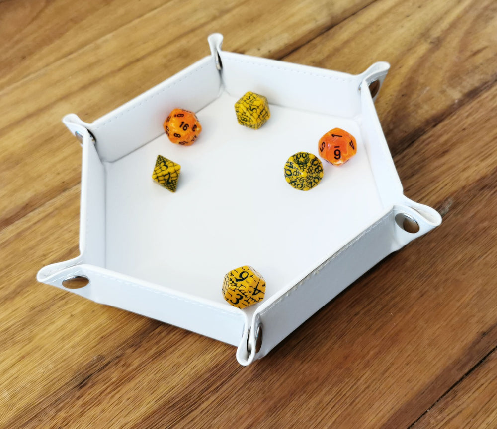 Let's Play Games Hex Dice Tray 6" White