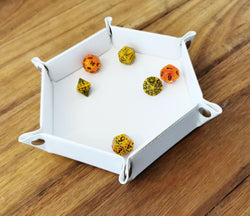 Let's Play Games Hex Dice Tray 6" White