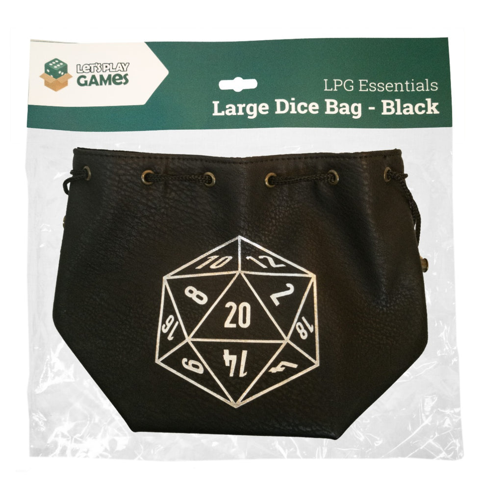 Let's Play Games Dice Bag - Large Black