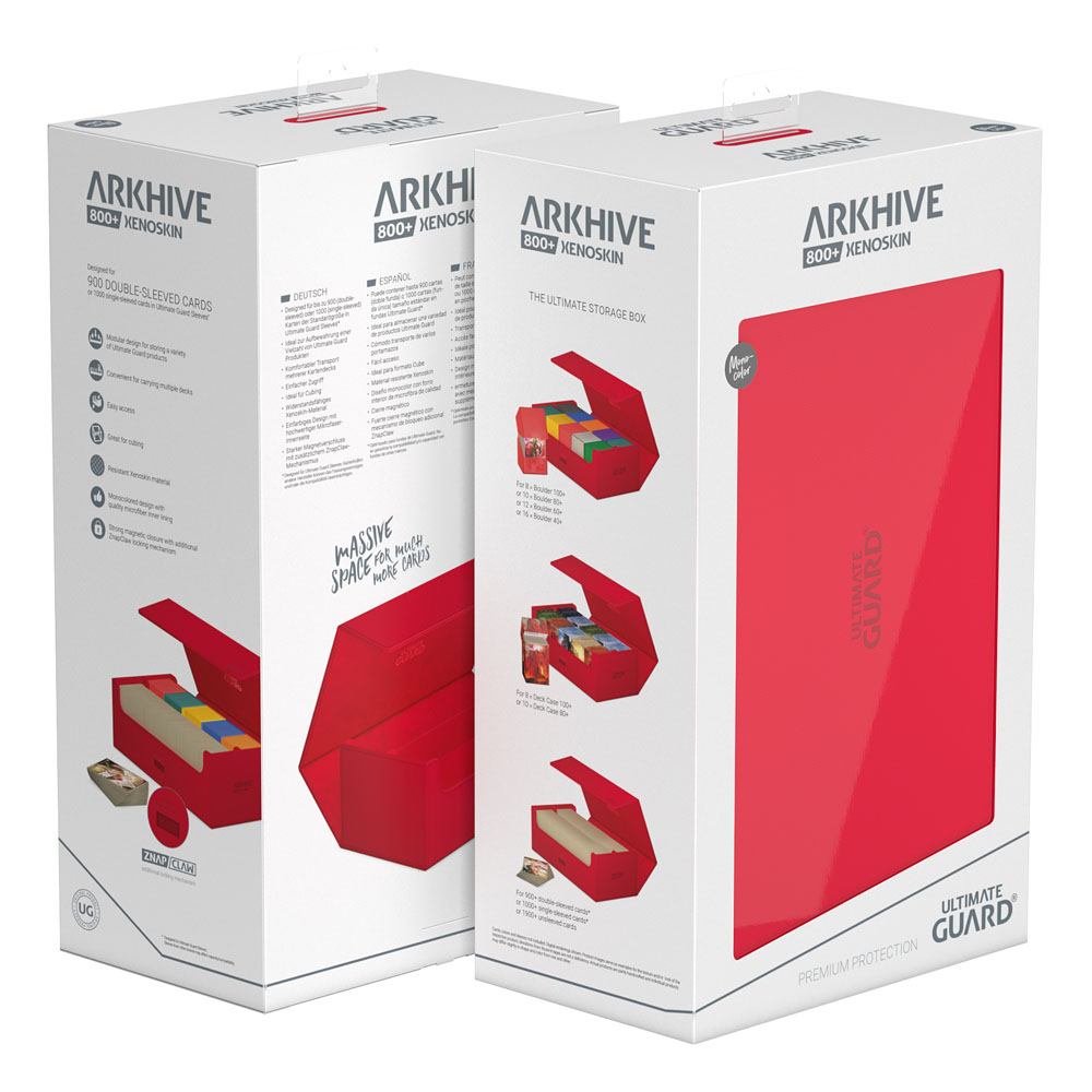 Ultimate Guard - Arkhive Flip Case 800+ Standard Size XenoSkin Monocolour Red Deck Box