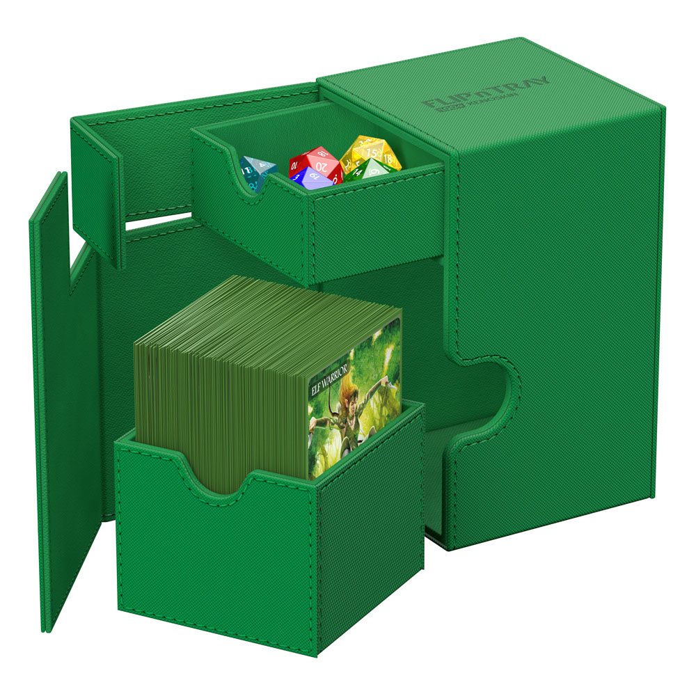 Ultimate Guard - Flip'n'tray 100+ XenoSkin Monocolor Green Deck Box