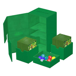 Ultimate Guard - Twin Flip n Tray 200+ XenoSkin Monocolor Green Deck Box