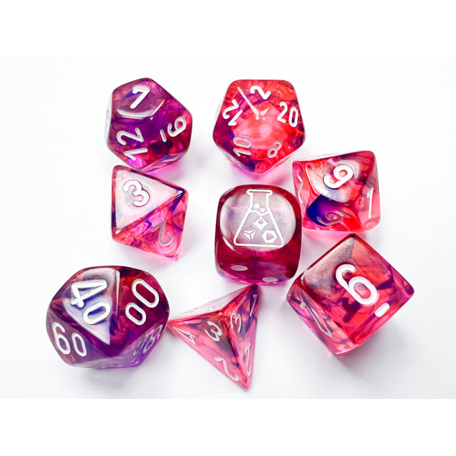 Chessex CHX30057 Nebula Black Light Special/white Polyhedral 7-Dice Set