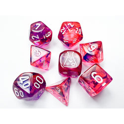 Chessex CHX30057 Nebula Black Light Special/white Polyhedral 7-Dice Set