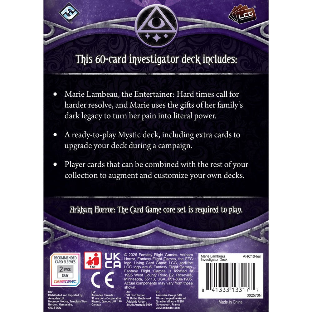 Arkham Horror: The Card Game - Investigator Deck: Marie Lambeau