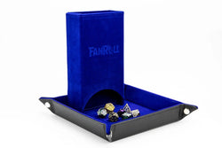 FanRoll - Fold Up Velvet Dice Tower (Blue)