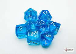 Chessex CHX30063 Translucent Tropical Blue/white Polyhedral 7-Die Set (with bonus die)