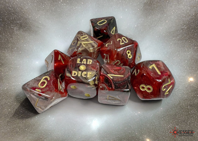 Chessex CHX30064 Borealis Polyhedral Cosmos/gold 7-Die Set (with bonus die) (black light reactive)