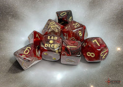 Chessex CHX30064 Borealis Polyhedral Cosmos/gold 7-Die Set (with bonus die) (black light reactive)