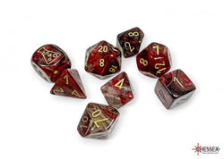 Chessex CHX30064 Borealis Polyhedral Cosmos/gold 7-Die Set (with bonus die) (black light reactive)