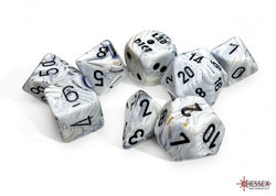 Chessex CHX30067 Marble Calcite/black Polyhedral 7-Die Set (with bonus die)