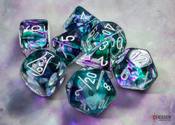 Chessex CHX30068 Nebula Fluorite/white Polyhedral 7-Die Set (with bonus die)