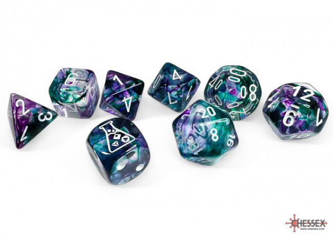 Chessex CHX30068 Nebula Fluorite/white Polyhedral 7-Die Set (with bonus die)