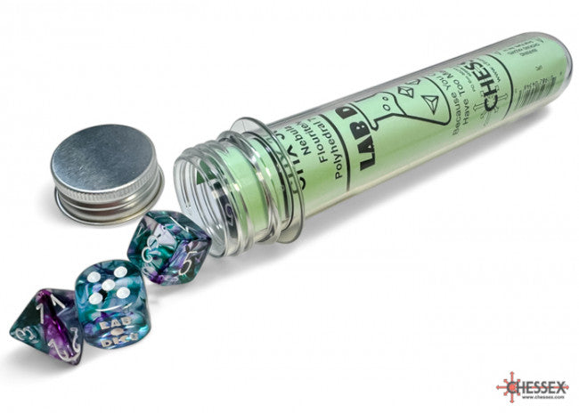Chessex CHX30068 Nebula Fluorite/white Polyhedral 7-Die Set (with bonus die)