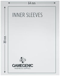 Gamegenic: Standard Size Inner Sleeves 100ct - 64 x 89 mm clear