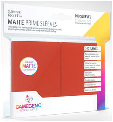 Gamegenic: Standard Size Sleeves 100ct - Matte Prime Red 66 x 91 mm
