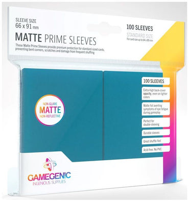 Gamegenic: Standard Size Sleeves 100ct - Matte Prime Blue 66 x 91 mm