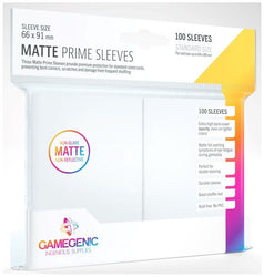 Gamegenic: Standard Size Sleeves 100ct - Matte Prime White 66 x 91 mm