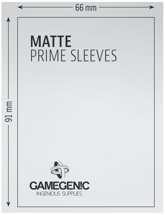 Gamegenic: Standard Size Sleeves 100ct - Matte Prime White 66 x 91 mm