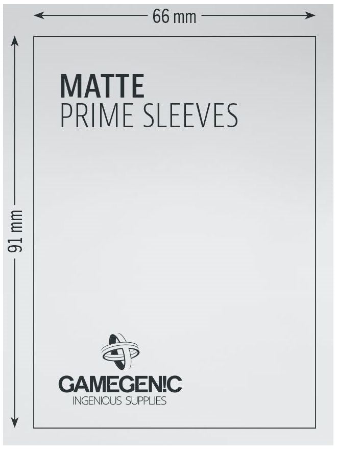 Gamegenic: Standard Size Sleeves 100ct - Matte Prime Black 66 x 91 mm