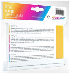 Gamegenic: Standard Size Sleeves 100ct - Matte Prime Yellow 66 x 91 mm