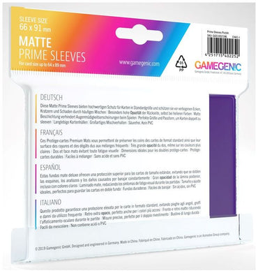 Gamegenic: Standard Size Sleeves 100ct - Matte Prime Purple 66 x 91 mm