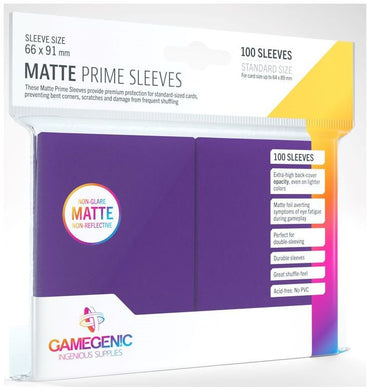 Gamegenic: Standard Size Sleeves 100ct - Matte Prime Purple 66 x 91 mm