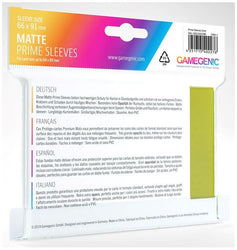 Gamegenic: Standard Size Sleeves 100ct - Matte Prime Lime 66 x 91 mm