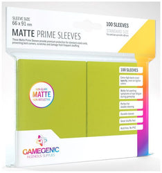 Gamegenic: Standard Size Sleeves 100ct - Matte Prime Lime 66 x 91 mm