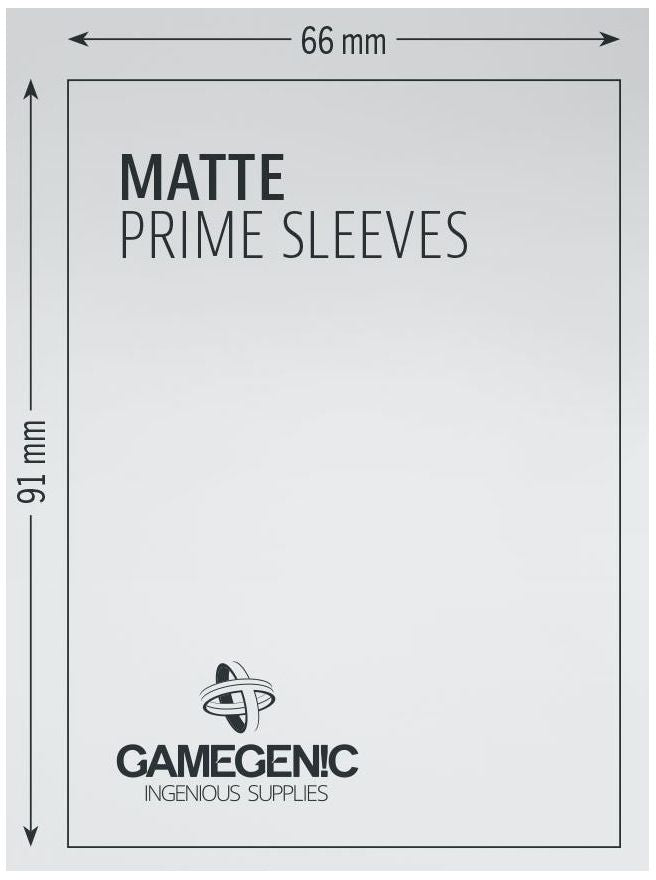 Gamegenic: Standard Size Sleeves 100ct - Matte Prime Dark Gray 66 x 91 mm