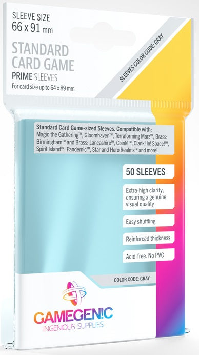 Gamegenic: Board Game Sleeves Standard Size 50ct - Clear 66 x 91 mm