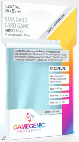Gamegenic: Board Game Sleeves Standard Size 50ct - Clear 66 x 91 mm