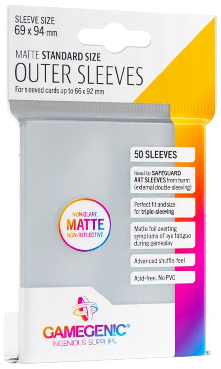 Gamegenic: Standard Size Outer Sleeves 50ct - Prime Matte 69 x 94 mm