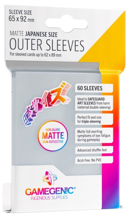 Gamegenic: Japanese Size Outer Sleeves 60ct - Matte 65 x 92 mm