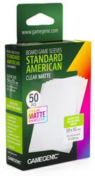 Gamegenic: Board Game Sleeves Standard American Size 50ct - Matte Clear 59 x 91 mm