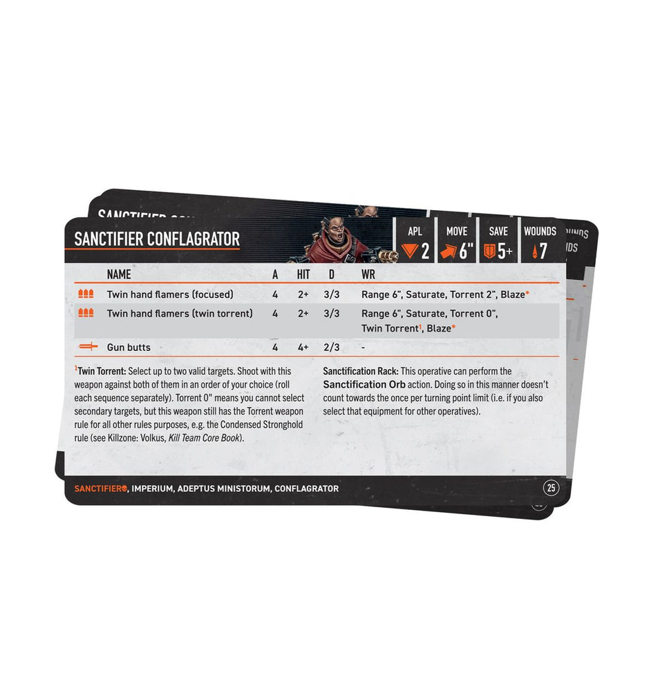 Kill Team: Sanctifiers - Datacards