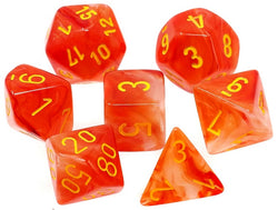 Chessex CHX27523 Ghostly Glow Orange/yellow Polyhedral 7-Dice Set