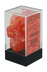 Chessex CHX27523 Ghostly Glow Orange/yellow Polyhedral 7-Dice Set